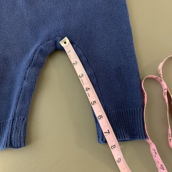 Hanna Andersson 75 12-18 Months Sweater Romper Knit Fair Isle Holiday Trees Navy - Picture 13 of 14